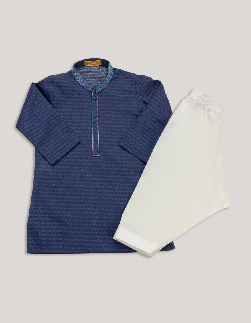 BLUE COTTON KAMEEZ SHALWAR | JJIKS-S-46698/S25/JJ9775-SF