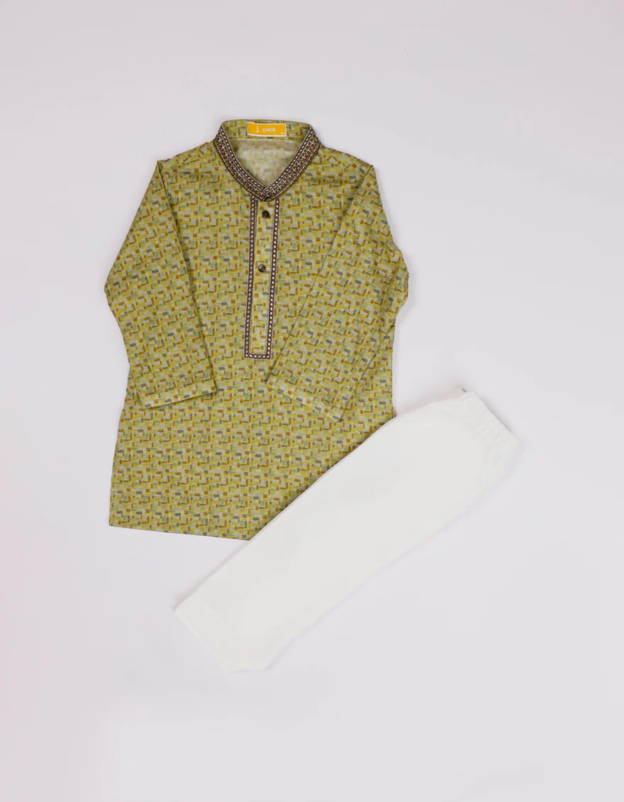 YELLOW LEMON COTTON KAMEEZ SHALWAR | JJIKS-S-46775/S25/JJ9776-SF