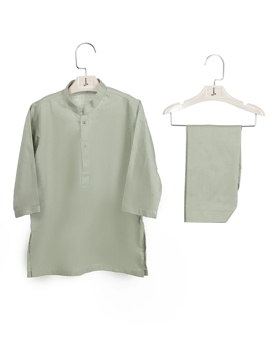 GREEN COTTON KAMEEZ SHALWAR | JJIKS-S-91413/S24/JJ9373-PN