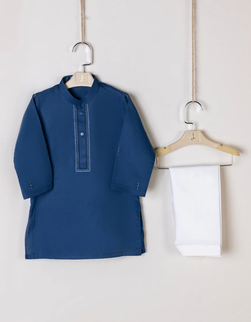 DARK BLUE COTTON KAMEEZ SHALWAR | JJIKS-S-US-34369/S23/JJ8765-CL