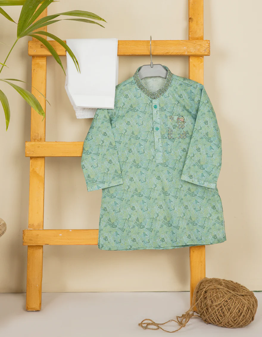 SEA GREEN COTTON KAMEEZ SHALWAR | JJIKS-S-US-38490/S22/JJ7546-SF