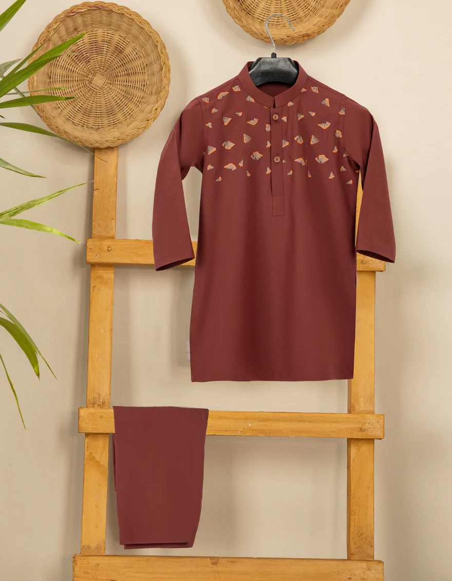 RUST BLENDED KAMEEZ SHALWAR | JJIKS-S-US-38527/S22/JJ7599-FL