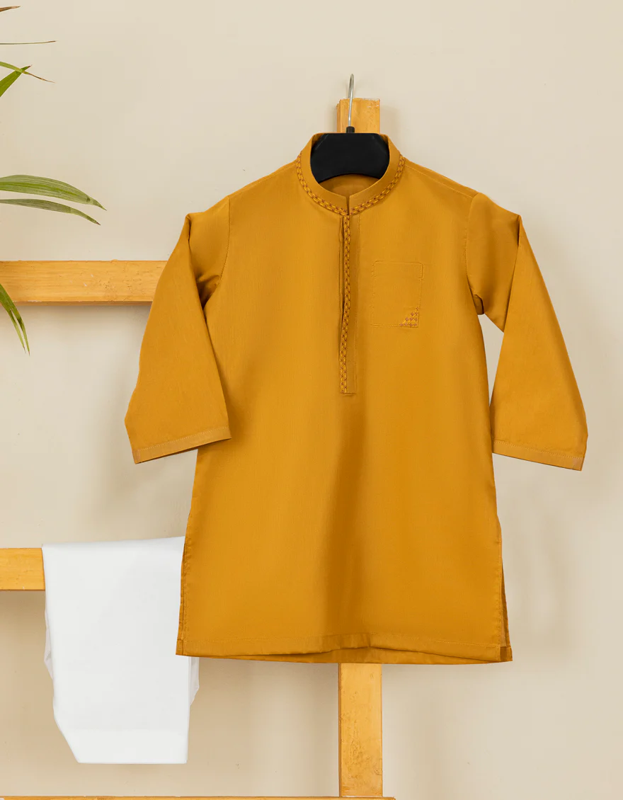 RUSTY YELLOW COTTON KAMEEZ SHALWAR | JJIKS-S-US-39347/S22/JJ7546-CL