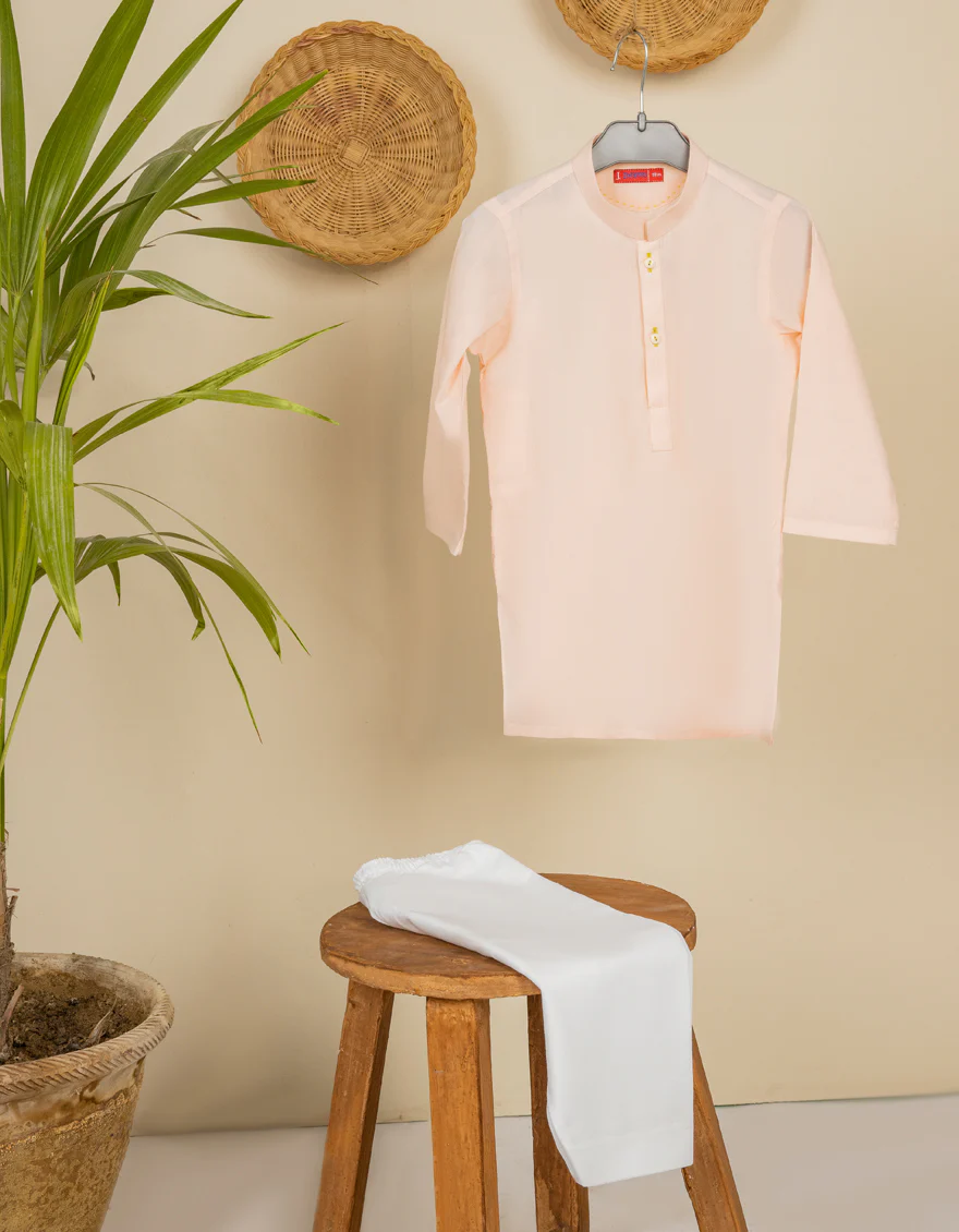 PEACH COTTON KAMEEZ SHALWAR | JJIKS-S-US-40277/S22/DMR3132-PN