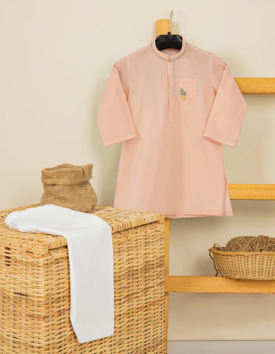 PEACH COTTON KAMEEZ SHALWAR | JJIKS-S-US-41156/S22/JJ7546-CL