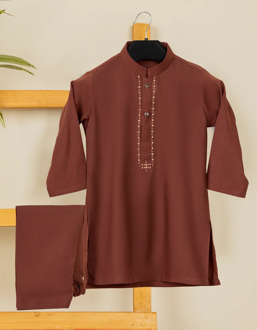 MAROON BLENDED KAMEEZ SHALWAR | JJIKS-S-US-41176/S22/JJ8627-SF