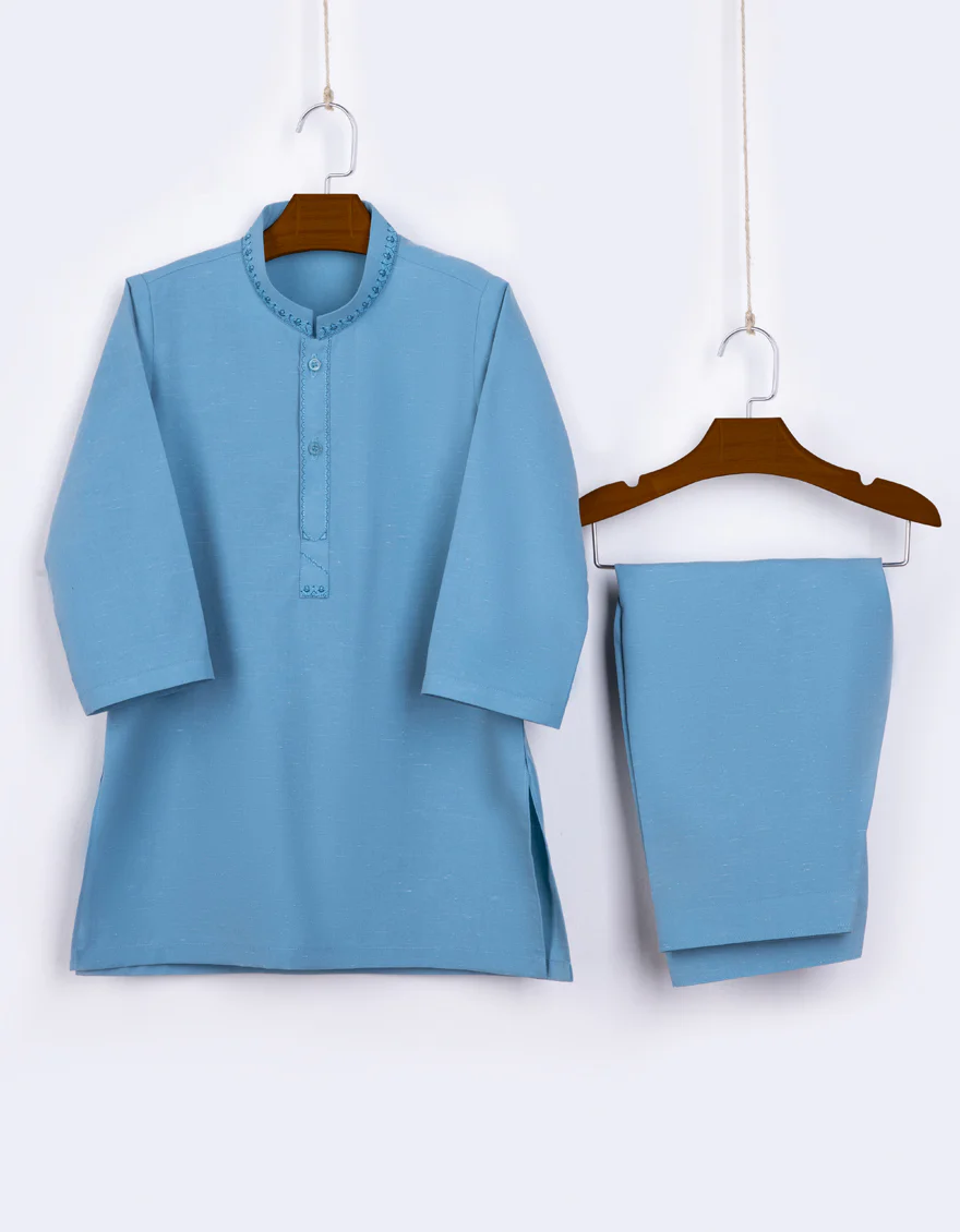 SKY BLUE BLENDED KAMEEZ SHALWAR | JJIKS-S-US-41262/S23/JJ8713-CL