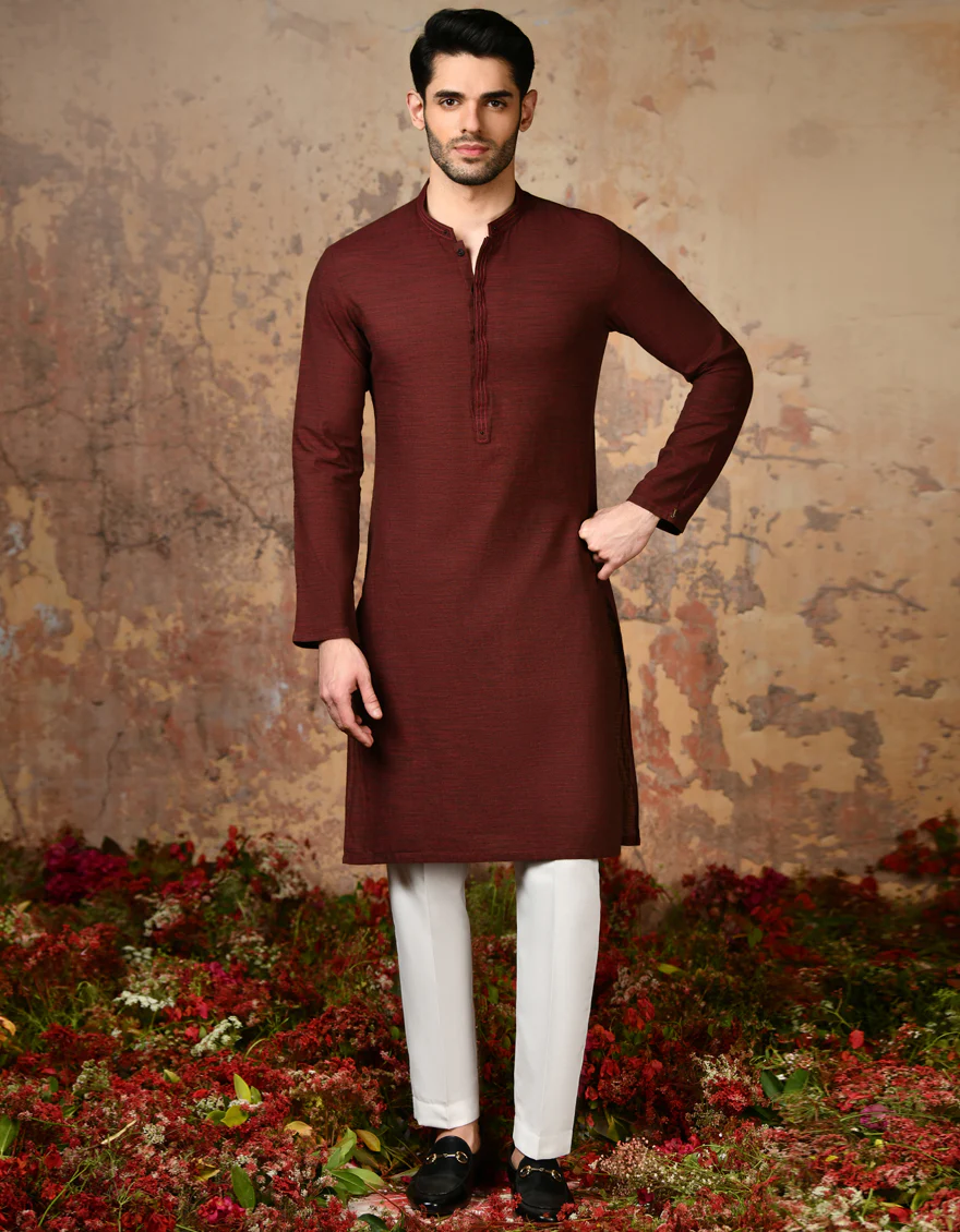 RED COTTON KURTA | JJK-A-32879/S24/JJ92