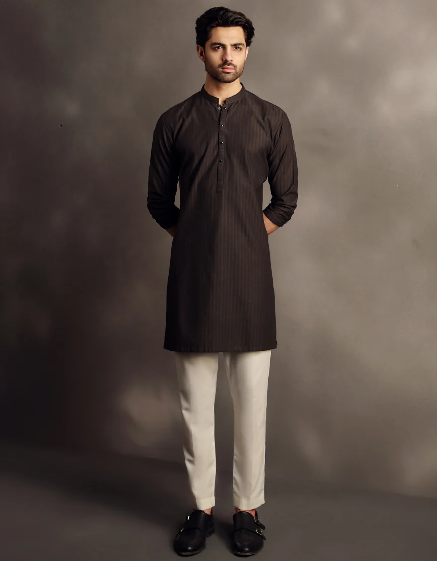 BROWN COTTON KURTA | JJK-A-33015/S24/JJ9483-PN
