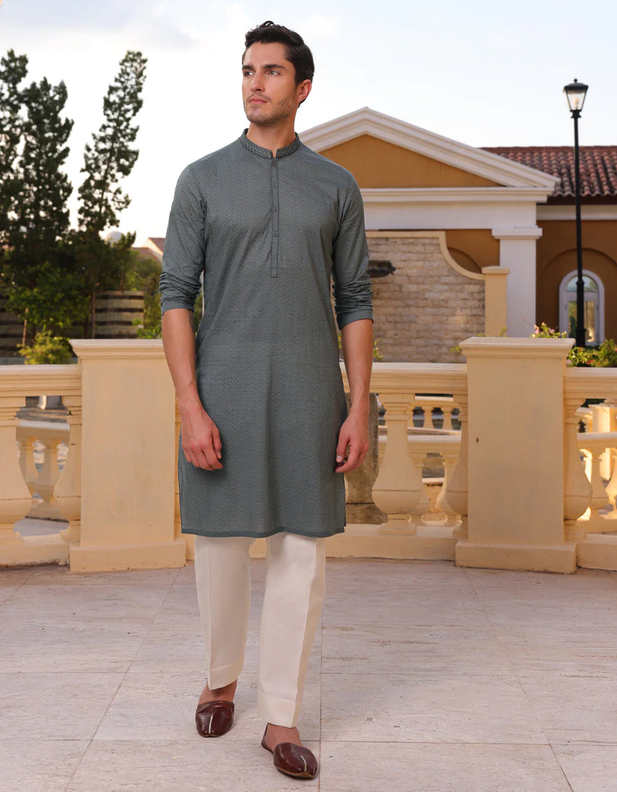 GREEN COTTON KURTA | JJK-A-33211/S25/JJ9774-SF