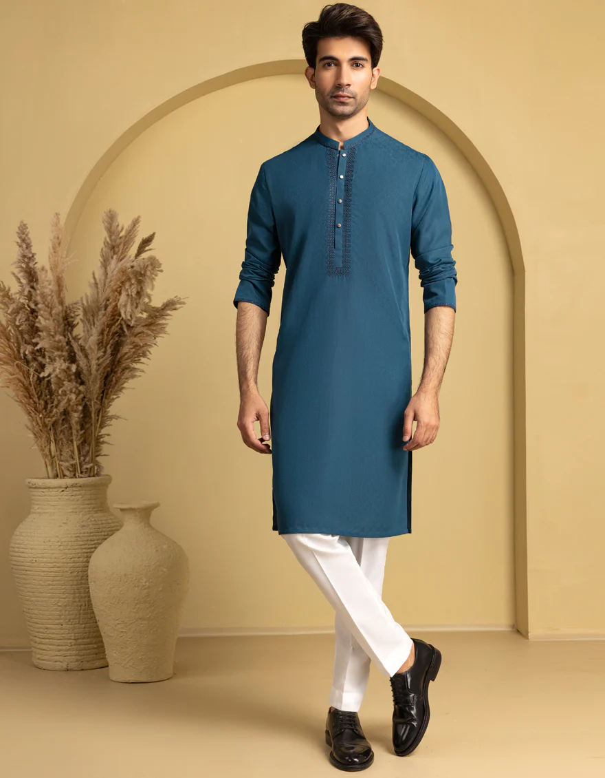 BLUE BLENDED KURTA | JJK-A-33291/S25/JJ93