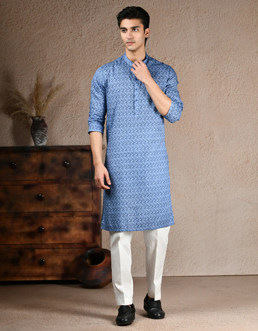 LIGHT BLUE COTTON KURTA | JJK-A-33325/S25/JJ8387-PN