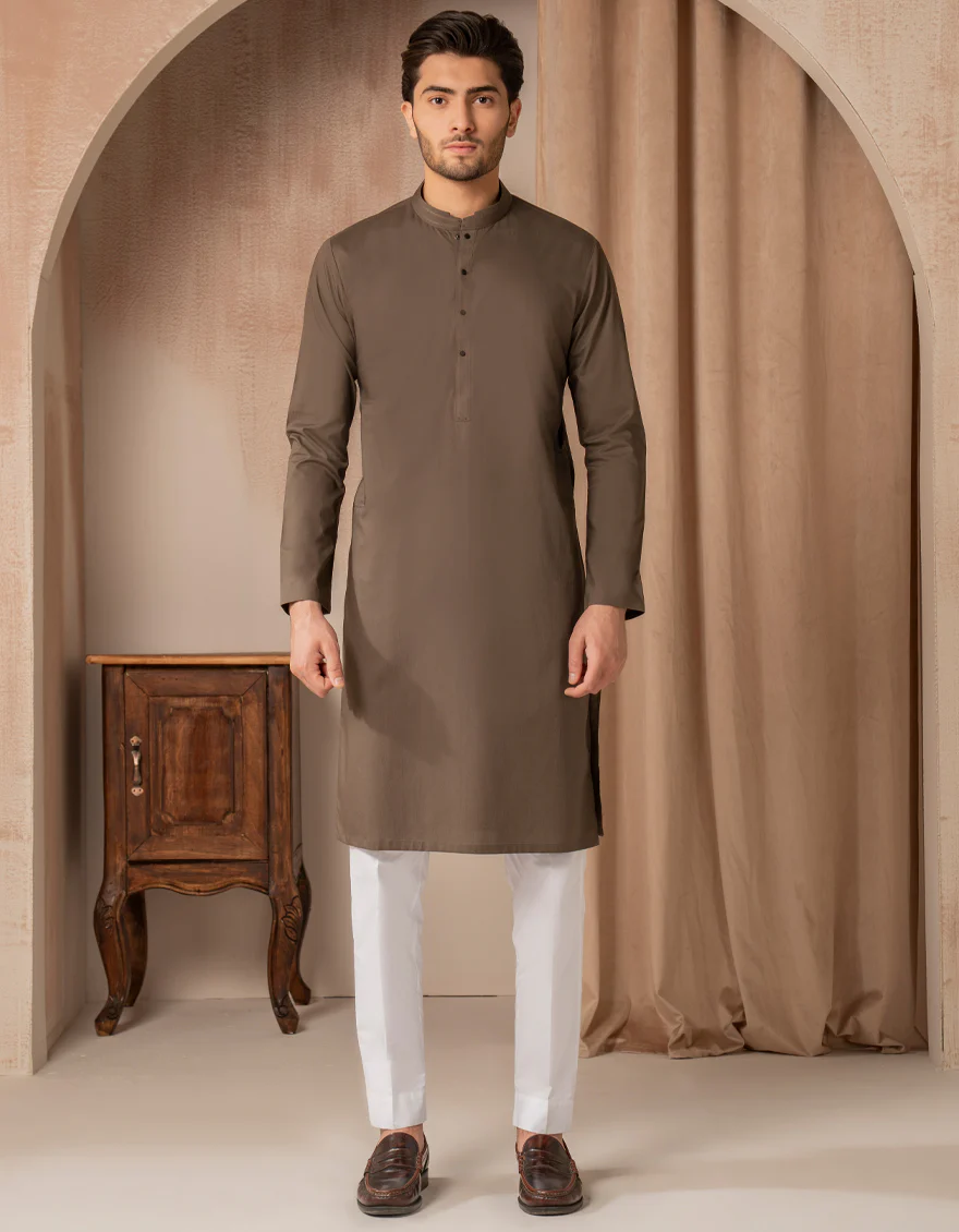 MUD BROWN COTTON KURTA | JJK-A-33493/S25/JJ8776-CL