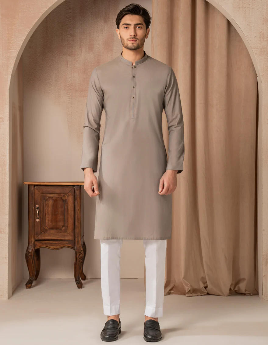GREY COTTON KURTA | JJK-A-33495/S25/JJ10023-CL