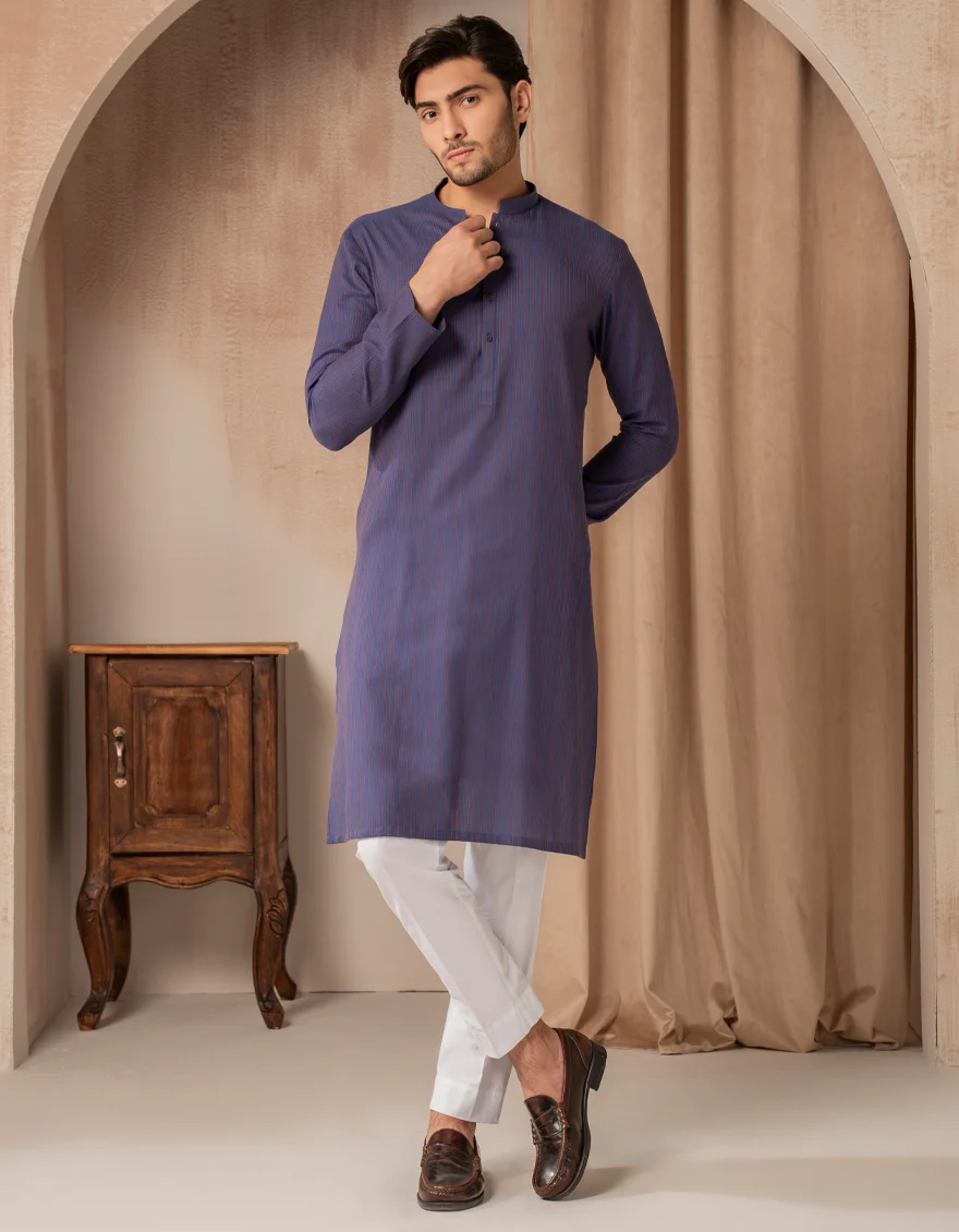 BLUE BLENDED KURTA | JJK-A-33498/S25/JJ9976-CL