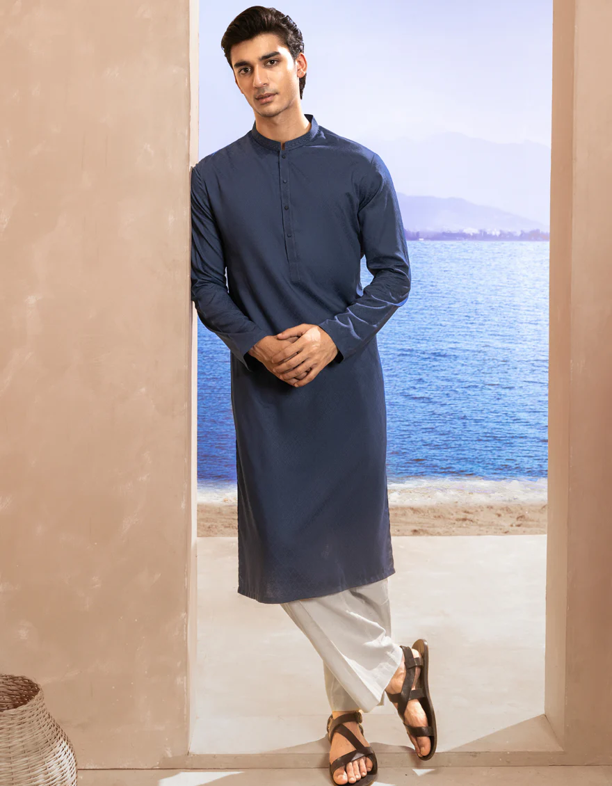 BLUE BLENDED KURTA | JJK-A-33541/S25/JJ9853-SF