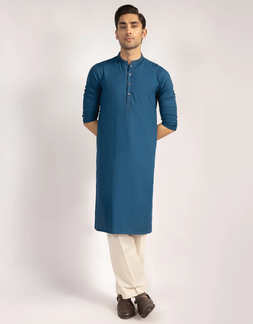 BLUE BLENDED KURTA | JJK-A-33550/S25/JJ10511-SF