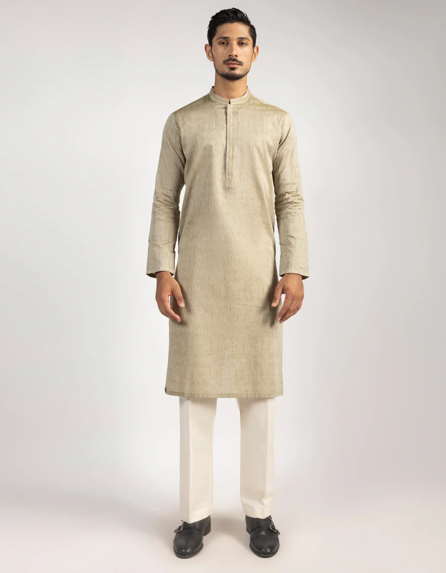 BEIGE COTTON KURTA | JJK-A-33595/S25/JJ6977-CL
