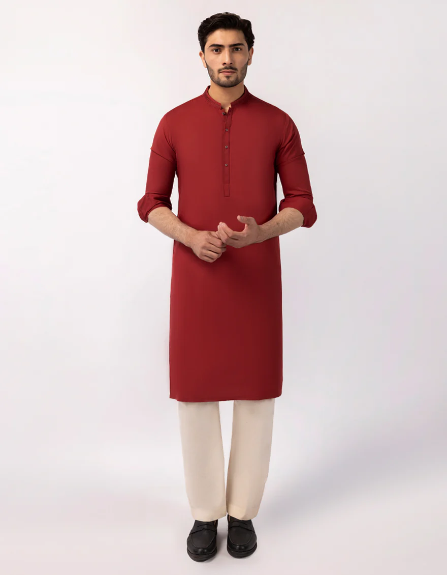 RED BLENDED KURTA | JJK-A-33704/S25/JJ10245-SF