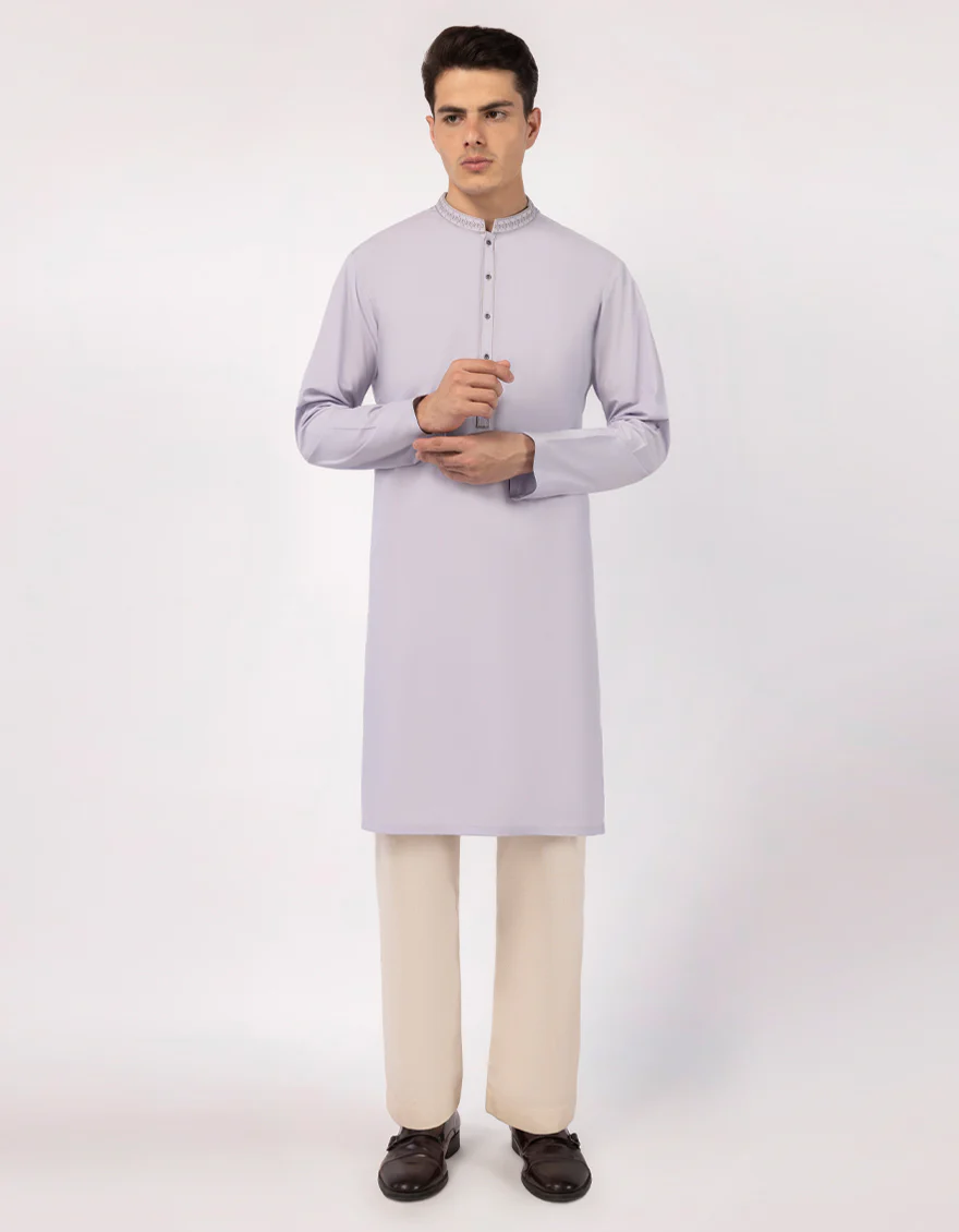 LIGHT LILAC BLENDED KURTA | JJK-A-33732/S25/JJ10026-SF