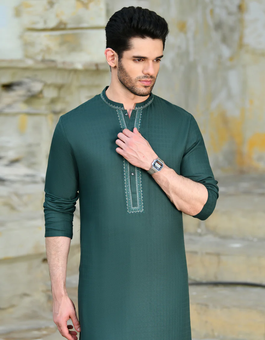 GREEN BLENDED KURTA | JJK-A-34726/S24/JJ9236-FL