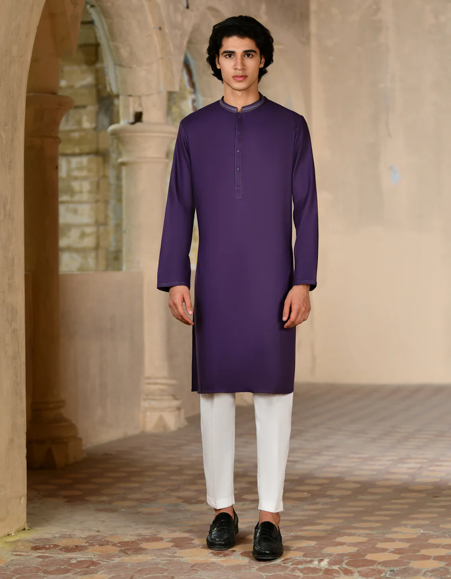 PURPLE BLENDED KURTA | JJK-A-34732/S24/JJ9302-SF