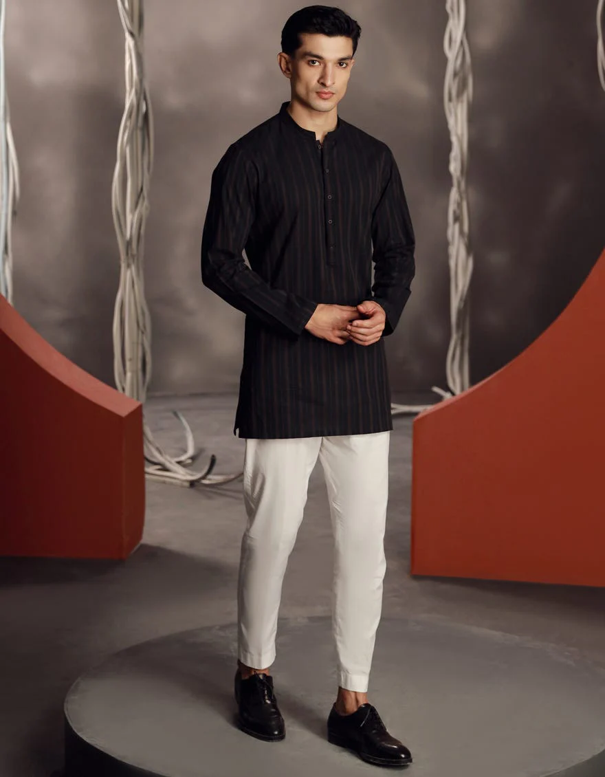 ARMY GREEN COTTON KURTA | JJK-A-34834/S24/JMR3113-PN