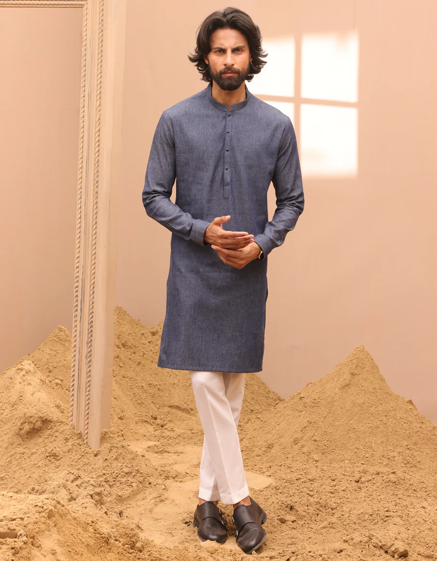 BLUE COTTON KURTA | JJK-A-47218/S24/JJ9386-CL