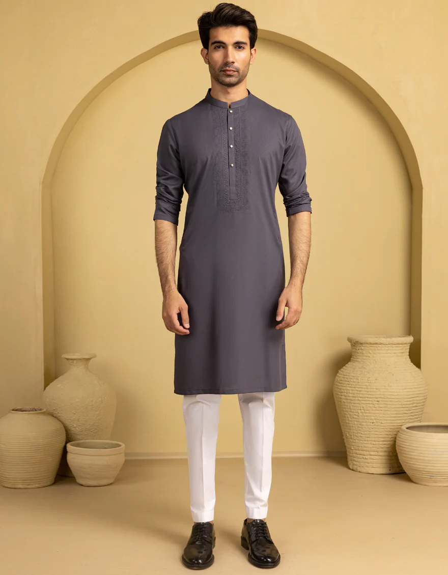 GREY BLENDED KURTA | JJK-A-47432/S25/JJ9846-SF