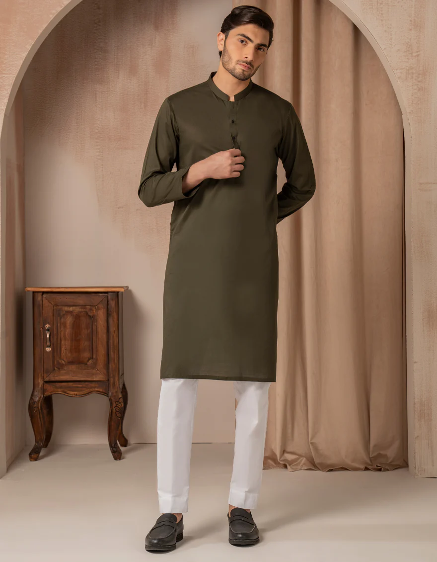 DARK GREEN COTTON KURTA | JJK-A-47473/S25/JJ93