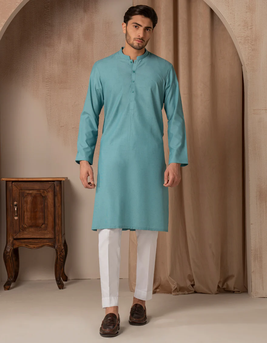 SEA GREEN BLENDED KURTA | JJK-A-47476/S25/JJ9360-PN