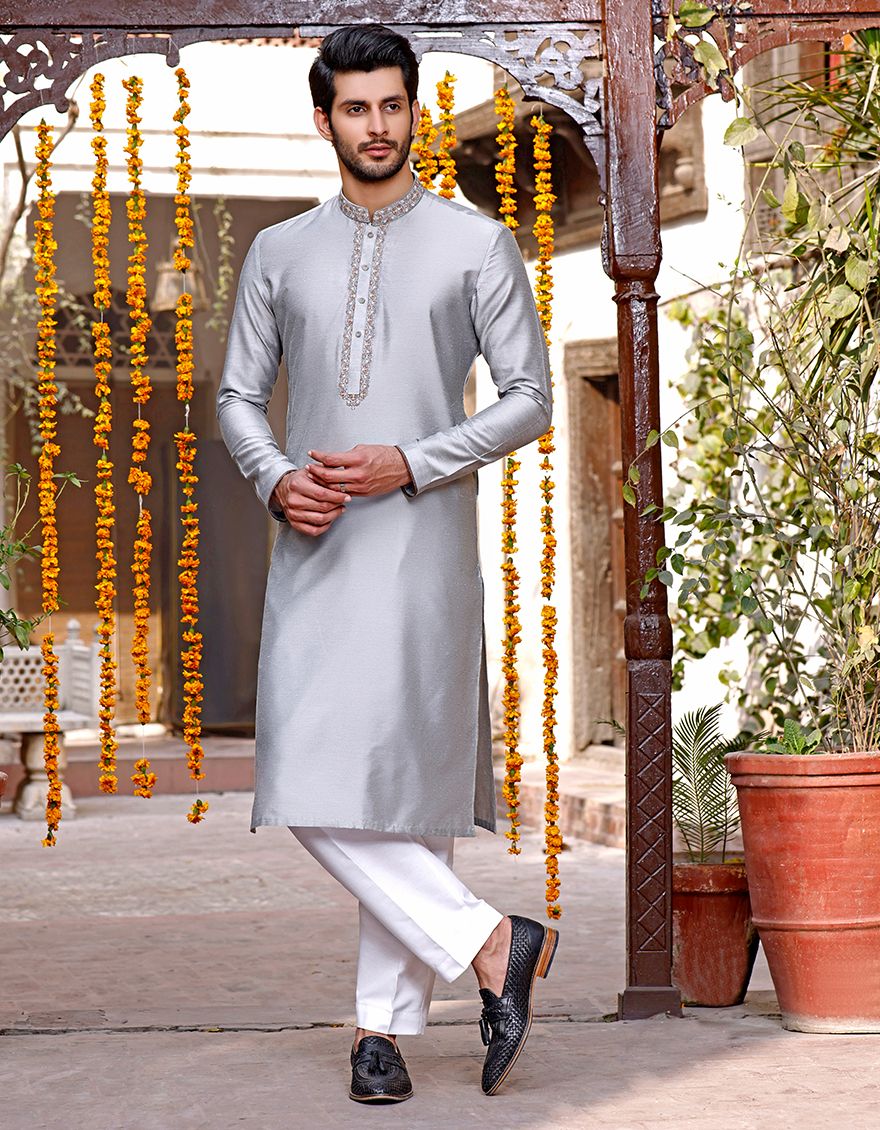 SILVER GREY SPECIAL KURTA | JJK-A-SP-US-33324/S21/JJ5372