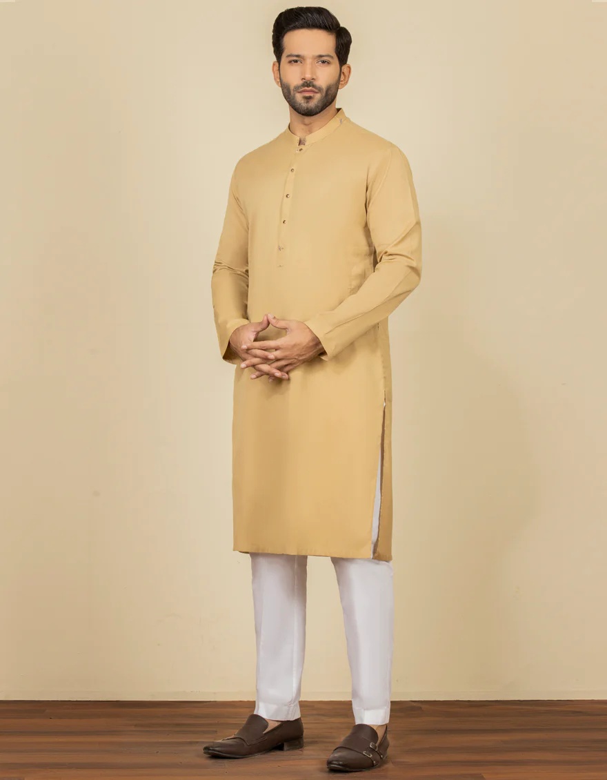 KHAKI COTTON KURTA | JJK-A-US-32631/S22/JJ7636-CL