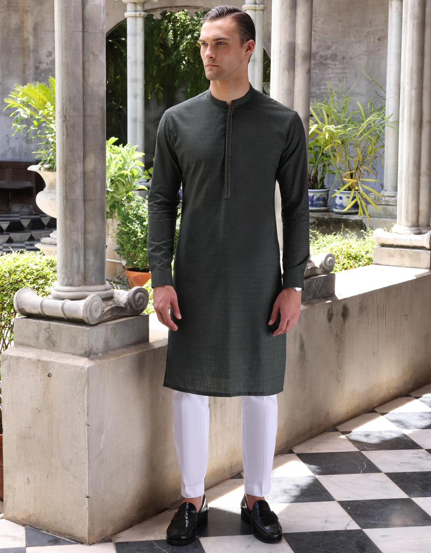 GREEN COTTON KURTA | JJK-A-US-32660/W22/JJ7611-SF