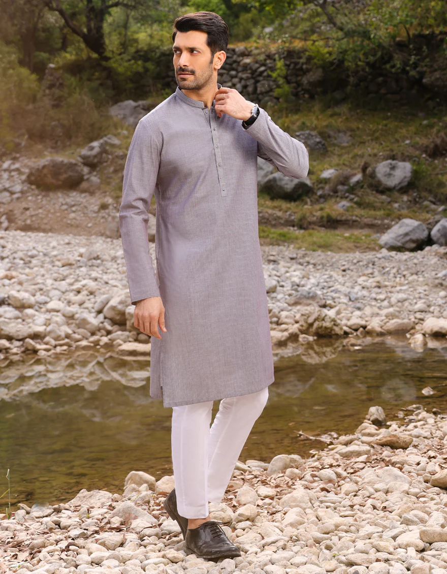 SMOKE GREY COTTON KURTA | JJK-A-US-32751/S23/JJ8881-CL