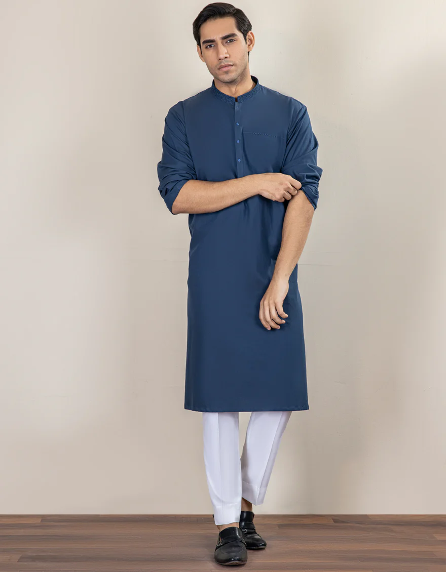 DARK NAVY COTTON KURTA | JJK-A-US-34244/S22/JJ8194-SF