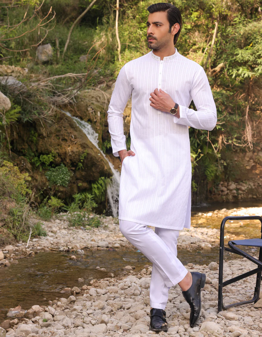 WHITE COTTON KURTA | JJK-A-US-34493/S23/JJ8897-SF