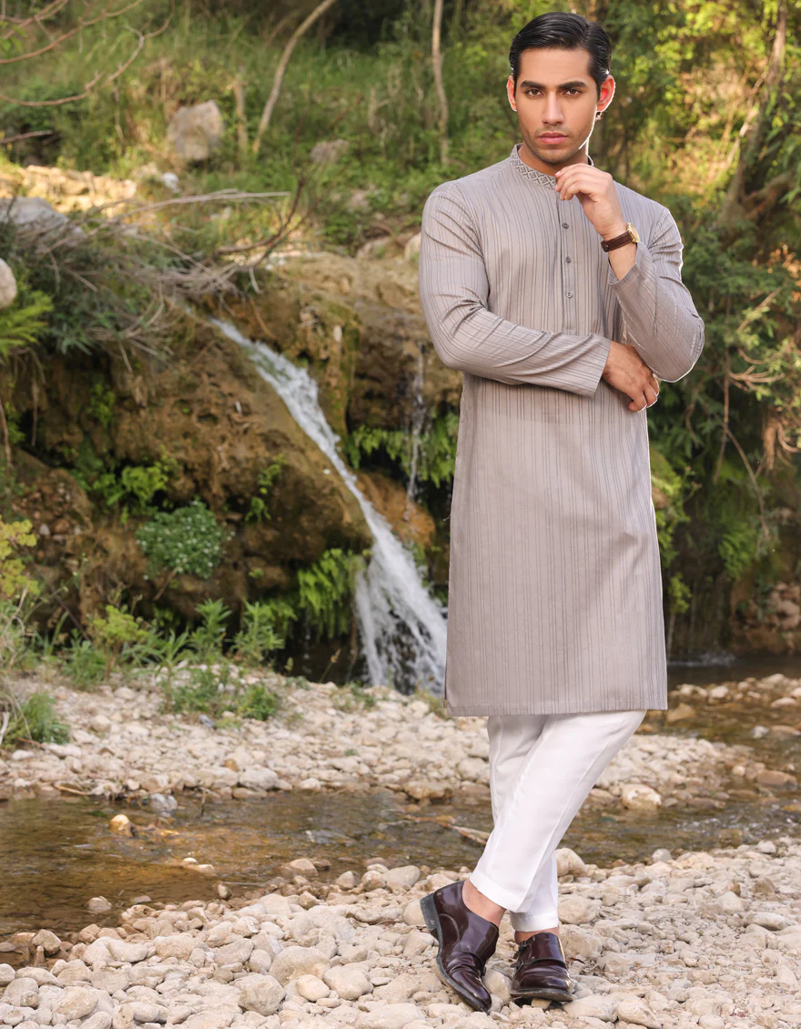 GREY COTTON KURTA | JJK-A-US-34497/S23/JJ8899-SF