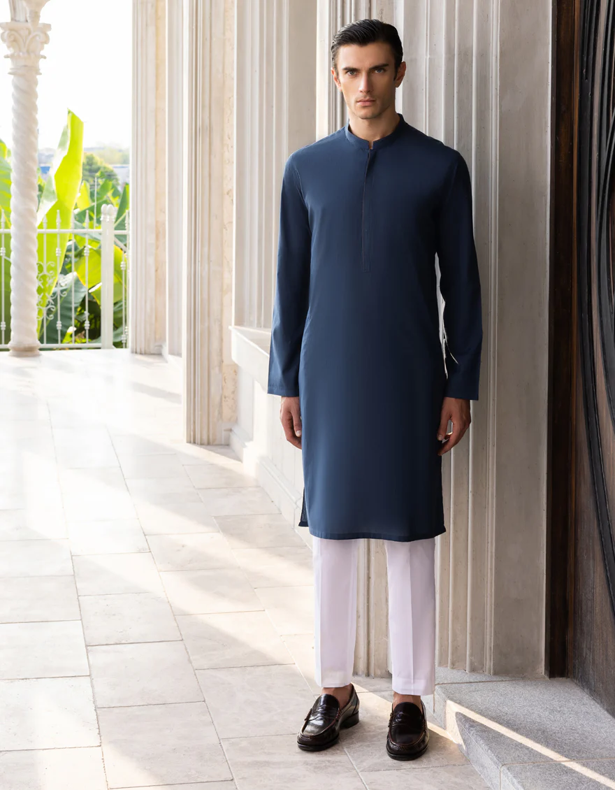 BLUE COTTON KURTA | JJK-A-US-37684/S23/JJ7636-CL