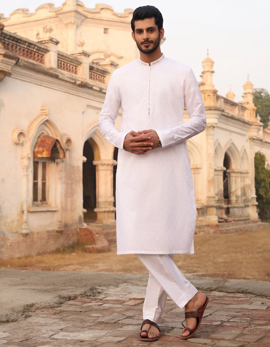 MILKY WHITE KURTA | JJK-A-US-40059/S21/JJ6837