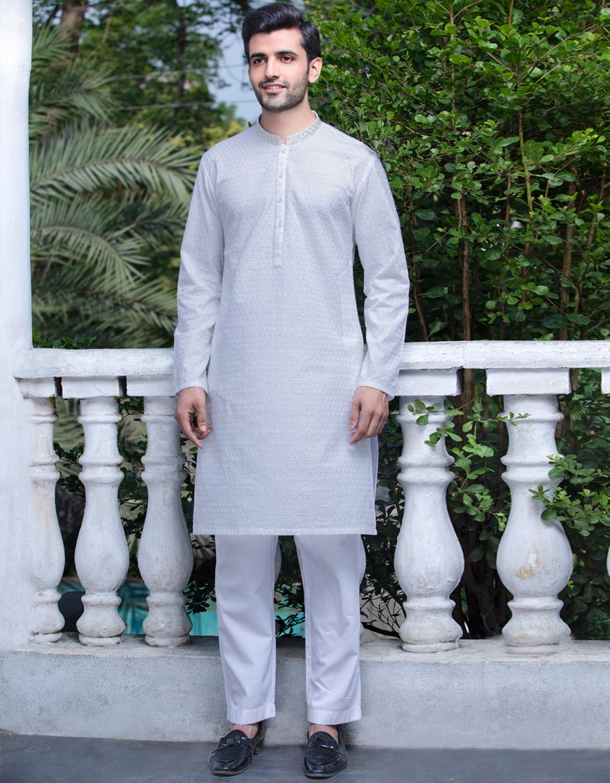 WHITE KURTA | JJK-A-US-40129/S21/JJ7210-FL