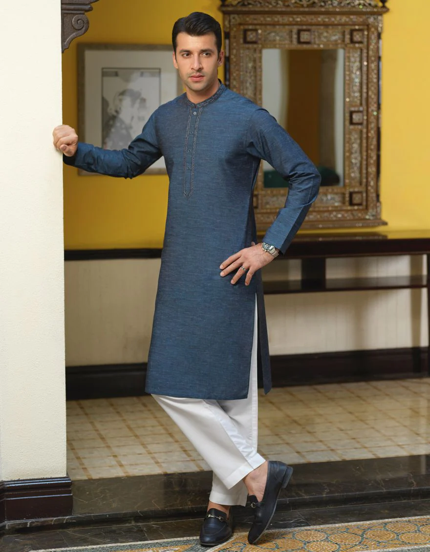 DULL NAVY KURTA | JJK-A-US-42285/S21/JJ7499-SF