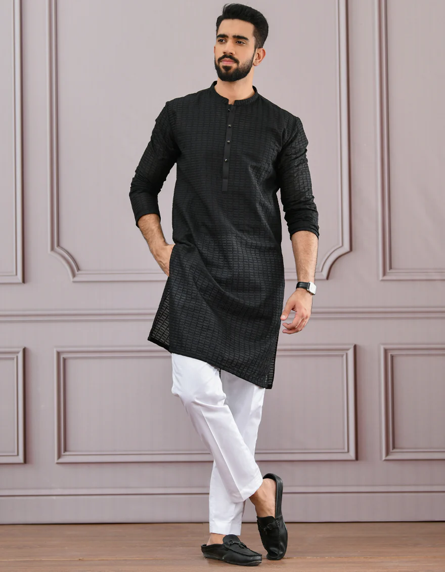 BLACK SHIFFLY KURTA | JJK-A-US-42339/S22/JJ8083-PN