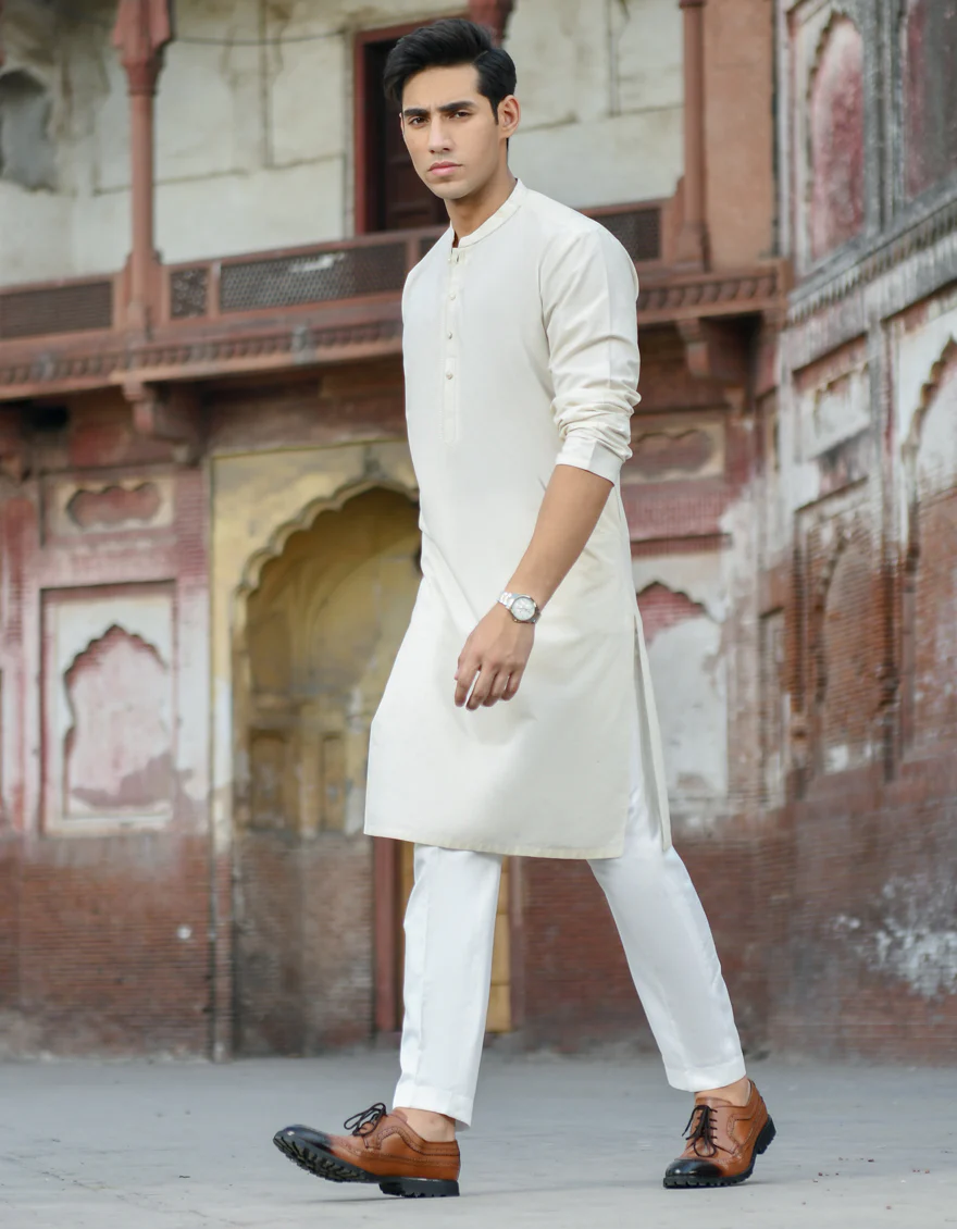 OFF WHITE BLENDED KURTA | JJK-A-US-42398/S22/JJ8262-SF