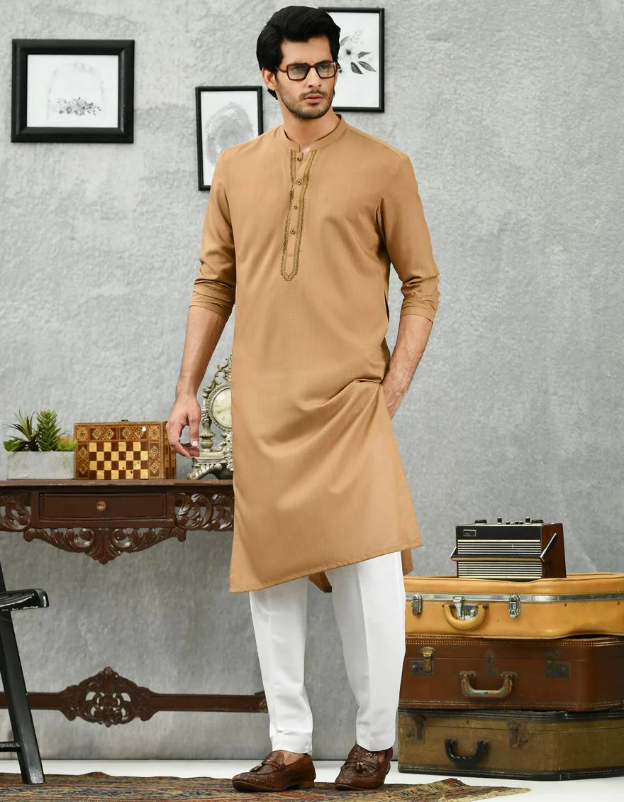 KHAKI MUSTARD KURTA | JJK-A-US-43018/S21/JJ7497-SF
