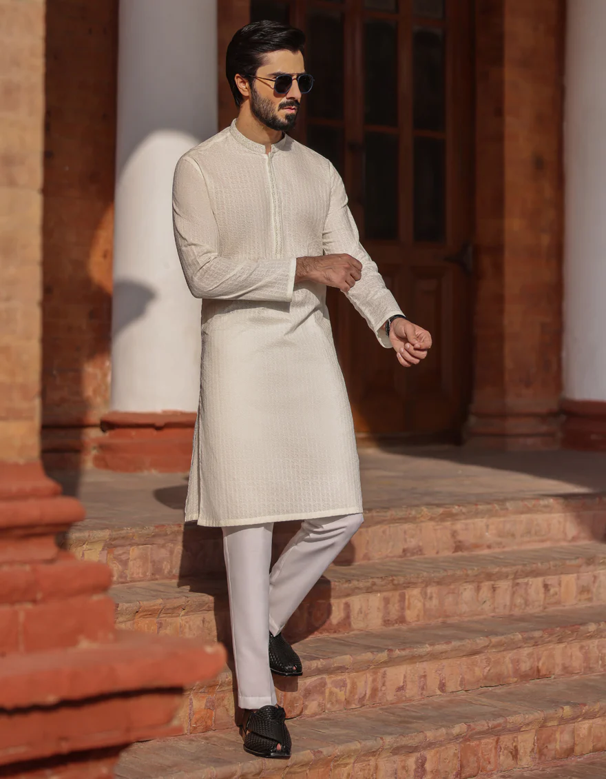OFF WHITE COTTON KURTA | JJK-A-US-47042/S23/JJ8714-FL