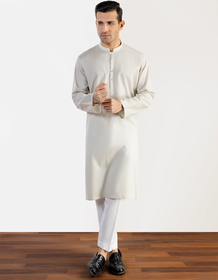 PEARL GREY COTTON KURTA | JJK-A-US-47081/S23/JJ9096-PN
