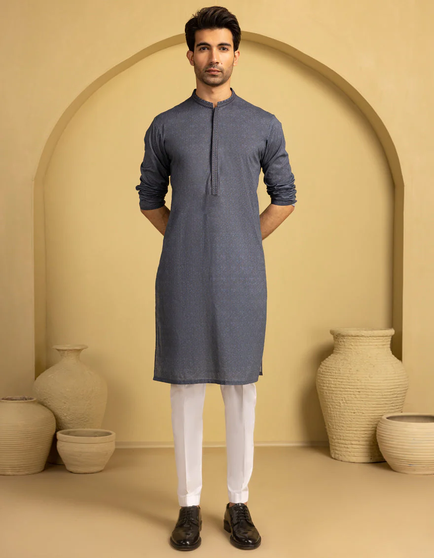 GREY COTTON KURTA | JJK-S-33300/S25/JJ97