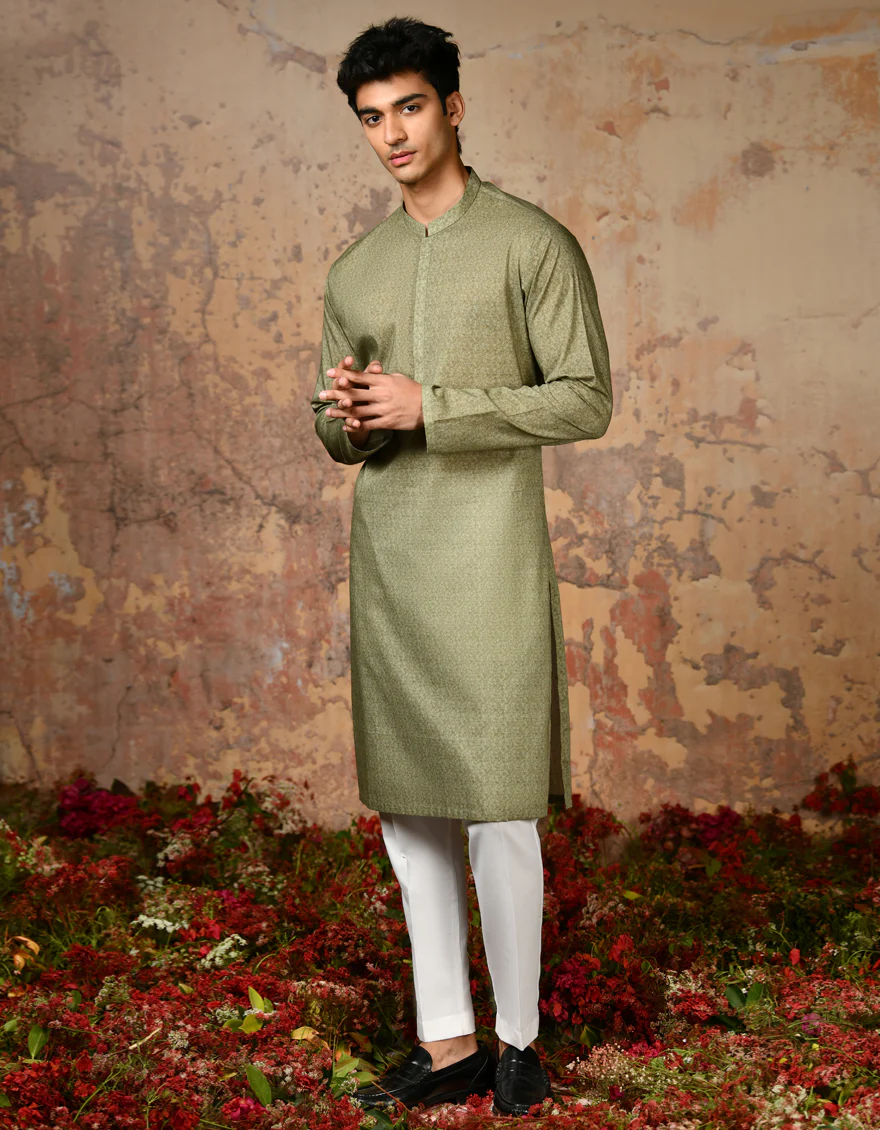 GREEN COTTON KURTA | JJK-S-34633/S24/JJ9212-SF