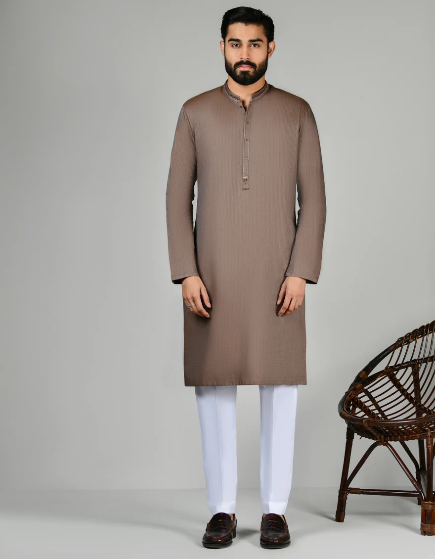 BROWN COTTON KURTA | JJK-S-46273/S24/JJ86